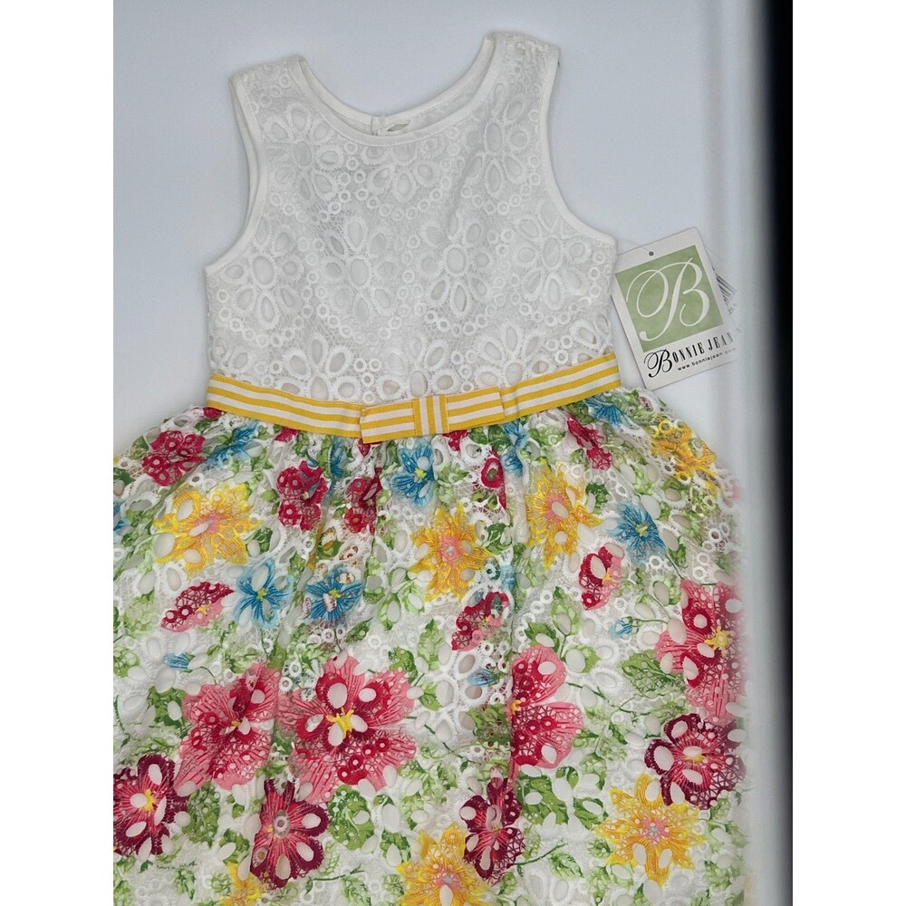 Bonnie Jean Girls' Size 5 Floral Lace Eyelet‎ Dress NWT